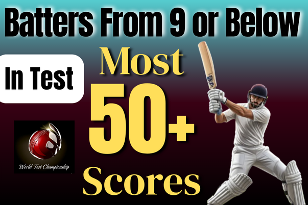 Tailenders with Most 50+ Scores From No.09 or below in test cricket